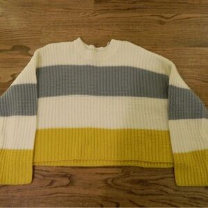 Sincerely Jules Colorblock Sweater in Yellow, Gray, and White